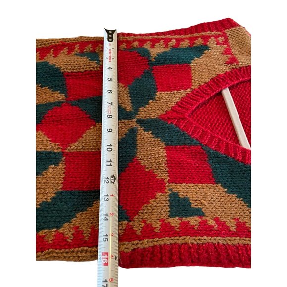 VTG Knit Vest Small holiday RED  GREEN RRRRRUSS - Picture 5 of 6
